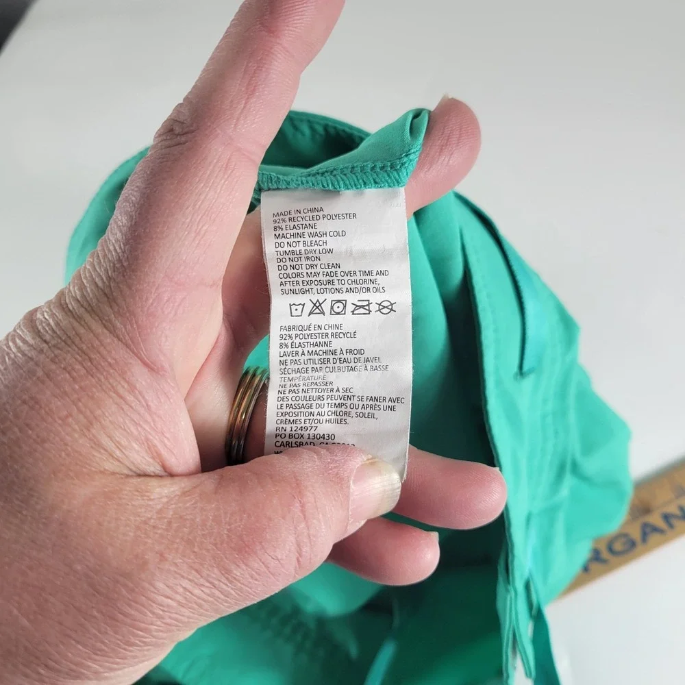 Prana Men's 40x6 Unlined Green Lightweight Board Shorts‎ Swim Trunks